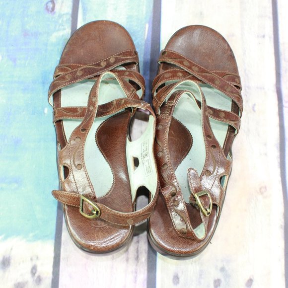 Ariat Leather Ankle Strap Wedge Sandal Size 8.5 - Picture 6 of 9